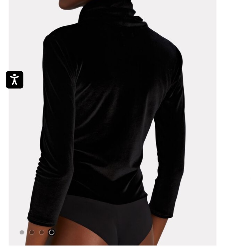Women’s L’Agence Aida Velvet turtleneck bodysuit color black size M